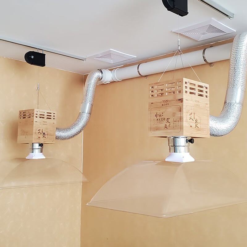 九叶风艾灸排烟系统养生馆吸烟机艾灸馆排风机抽烟设备伸缩管道艾灸