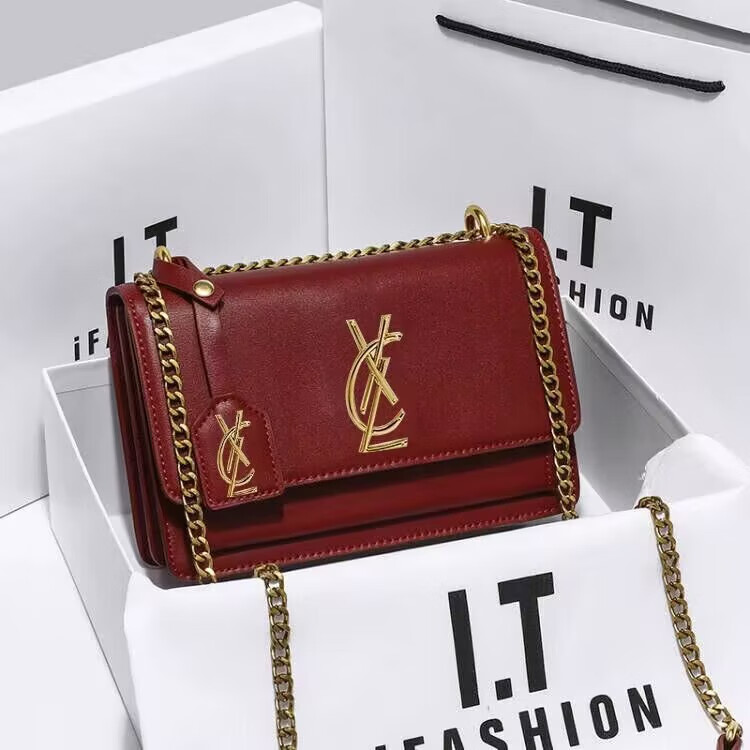 酷奇袋鼠包包女包酷奇女包新品单肩包女士包包斜挎包送女朋友老婆生日礼物 红金+礼盒包装