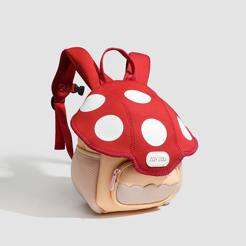 托马斯1-5岁宝宝幼儿园书包迷你可爱蘑菇小背包超轻便儿童双肩包 红色-草莓双肩包