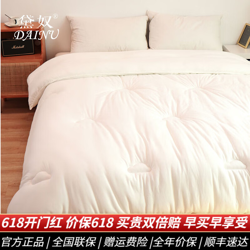 黛奴（DAINU）超柔軟被芯冬天加厚保暖被子冬被秋冬春秋被冬季空調(diào)被 本白 200x230cm冬被（約8斤）