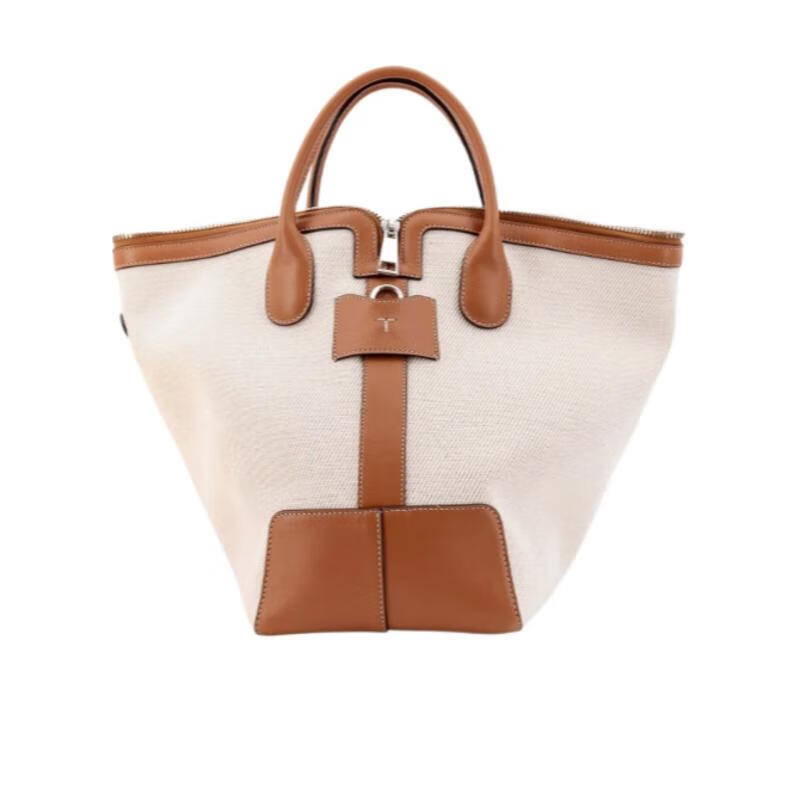 托德斯（TOD’S ）女款帆布皮革雙拉鏈可調(diào)節(jié)肩帶多功能單肩包 粉色 均碼