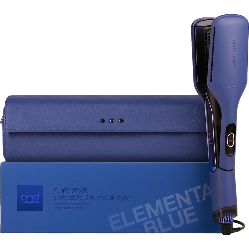 ghd Duet Style 直发造型器夹板卷发棒 元素蓝色限量版 直发器电吹风多功能二合一 所有发质适用