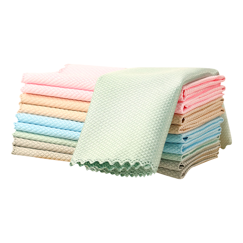 洁丽雅鱼鳞抹布30*40cm*5条厨房餐具擦拭家务清洁擦玻璃巾