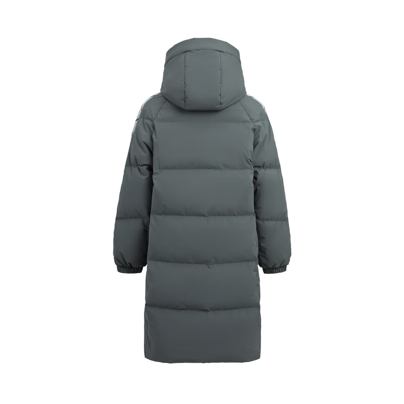 雪中飞【商场同款】女士长款运动羽绒服休闲时尚百搭连帽立领款防风御寒 深衫灰|8616 M 165/88A