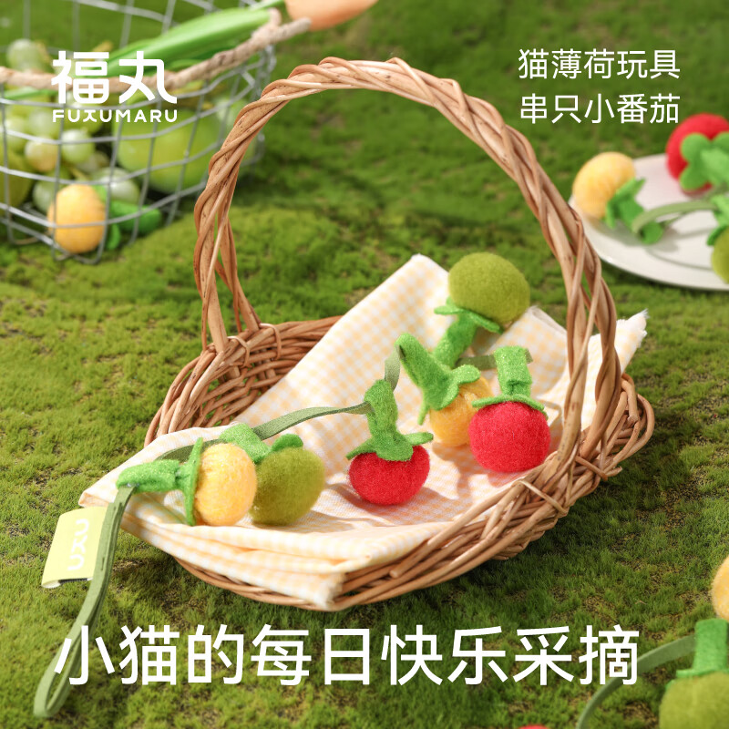福丸 逗猫玩具猫薄荷逗猫棒耐咬解闷神器带铃铛 串只小番茄