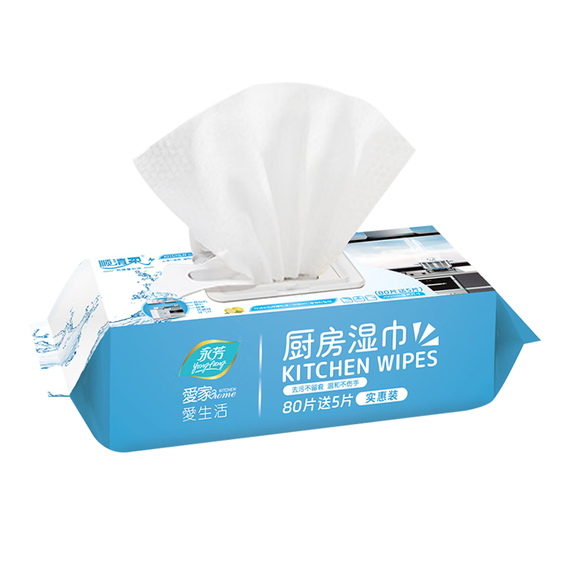 順清柔 廚房濕巾80抽*4包 加厚加大20*25cm/抽輕松去油污廚房用紙