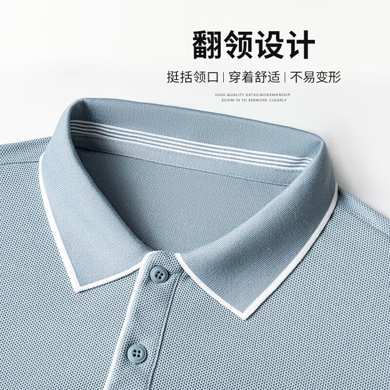 SHANSHAN杉杉冰丝套装男中青年短袖POLO衫短裤两件套父亲节夏季凉感爸爸装 霜白色 【上衣】+黑色【裤子】 2XL /185 【推荐体重130-145斤】