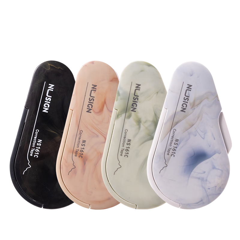 紐賽（NUSIGN）6m按動密封門修正帶 耐摔高顏值便攜可換芯涂改帶改正帶隱形劃帶流暢學生文具 顏色隨機NS161C