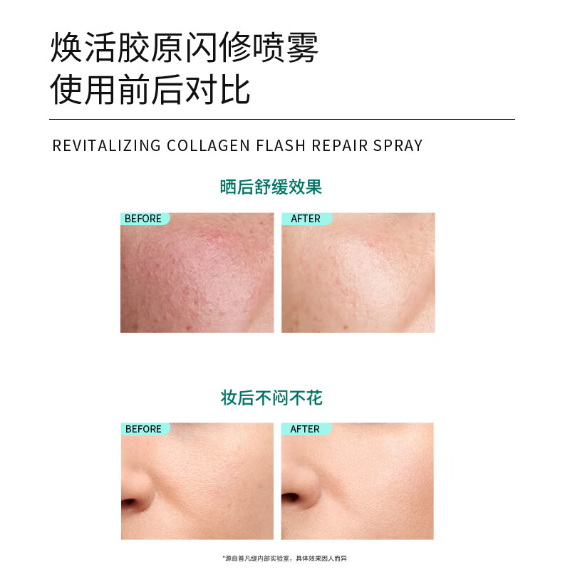 普凡缇胶原喷雾晒后缓解紧绷积雪草泛醇定妆爽肤水油同补保湿舒缓 600ml两瓶【胶原喷雾】拍一发四