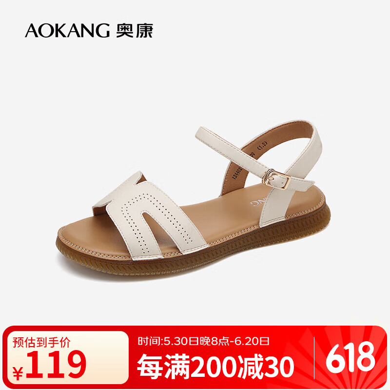 �¿���Aokang���ٷ�ŮЬ �ļ��¿�ƽ��һ�ִ�����������Ь�ճ�����Ь �װ� 36