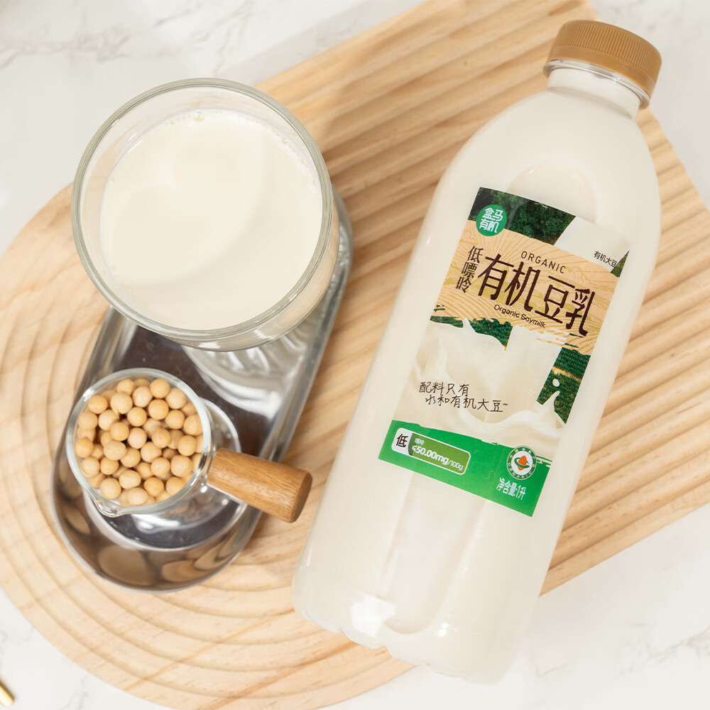 盒马浓醇豆浆低糖甜豆浆低嘌呤豆乳1L学生早餐营养香浓豆奶大瓶家庭装 有机低嘌呤豆乳1L*1瓶