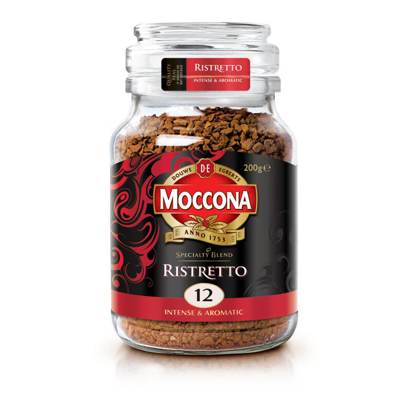 摩可納澳洲Moccona摩可納凍干速溶純黑咖啡粉意式濃縮進(jìn)口罐裝無(wú)糖400g 12號(hào)Ristretto 200g 首段萃取