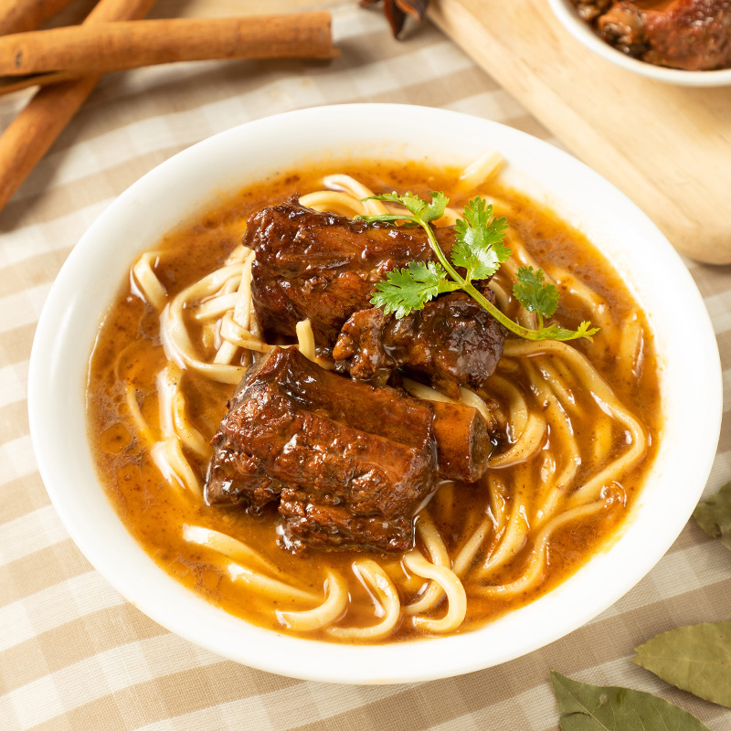 泛洲滋味轩红烧排骨面半干鲜面非油炸方便面加热即食早餐面条 家庭装
