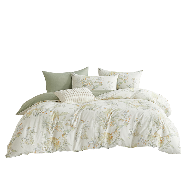 博洋家纺全棉磨毛四件套冬季加厚保暖纯棉套件床上用品1.5米床晚春晓景