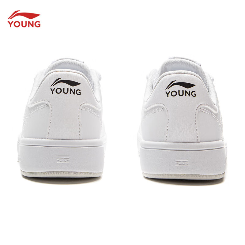 李宁童鞋儿童运动鞋男女大童柔软舒适板鞋轻弹缓震休闲鞋YKCV215 标准白-1 37