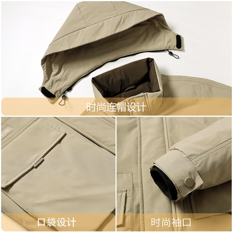 康博90绒男士羽绒服冬季新款时尚加厚短款外套 L (175) 绿色