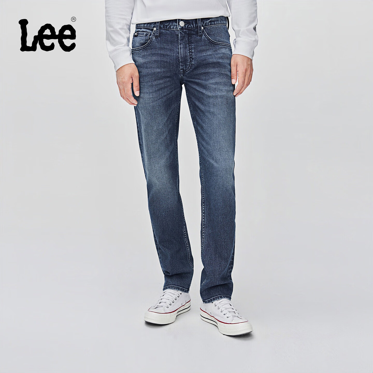 Lee25秋冬新723修身中腰直筒五袋款深蓝色男牛仔裤 深蓝色  31 