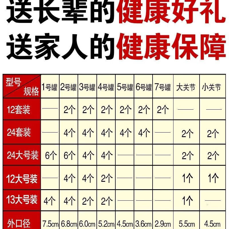 康祝慈（KANGZHUCI）拔罐器大号24罐 真空枪抽气式拨火罐家用拔罐 12罐套装