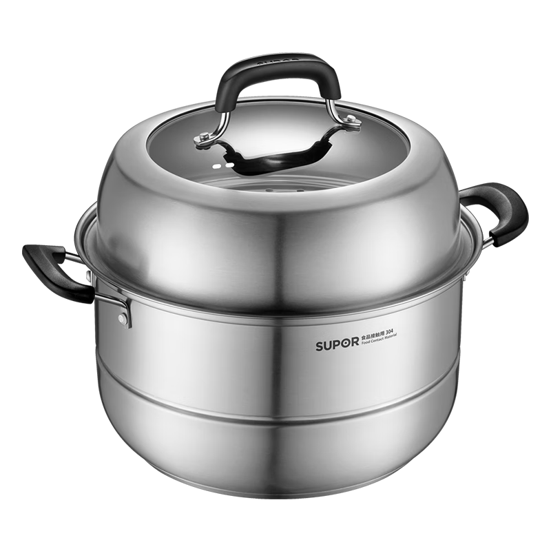 苏泊尔SUPOR 蒸锅汤锅家用不锈钢双层多功能易存储复底汤蒸锅EZ30JBS01