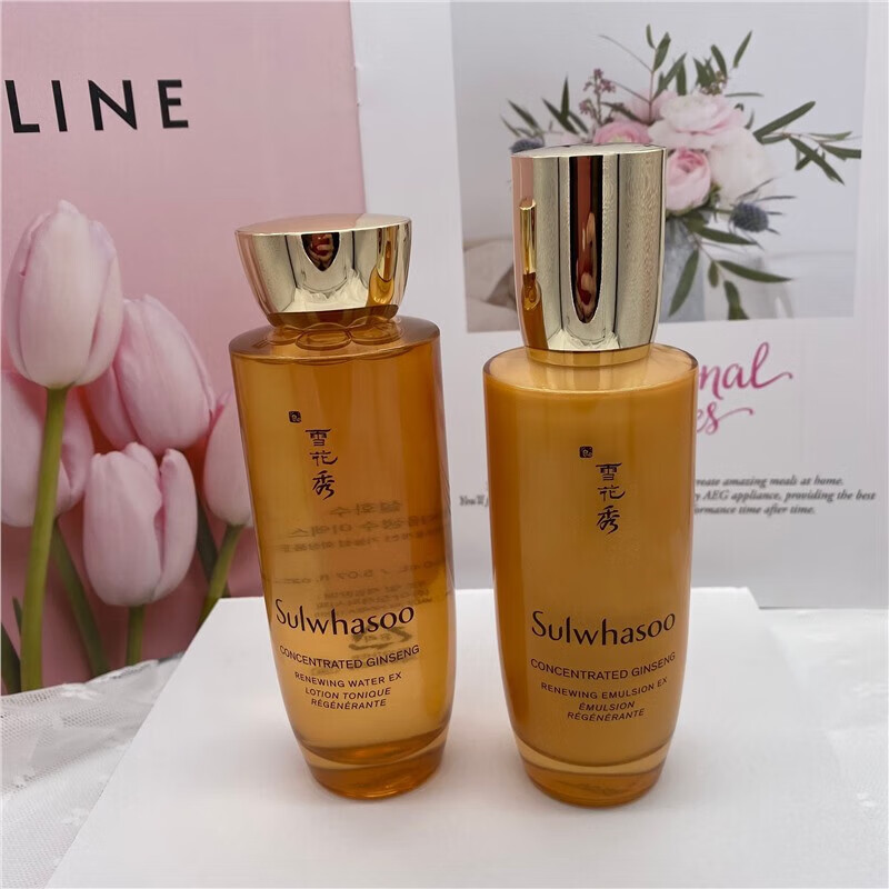 雪花秀(Sulwhasoo)御时紧颜参养水中样75ml 补水新版人参水 抗皱紧致爽肤水 新版人参水75ml+60ml乳