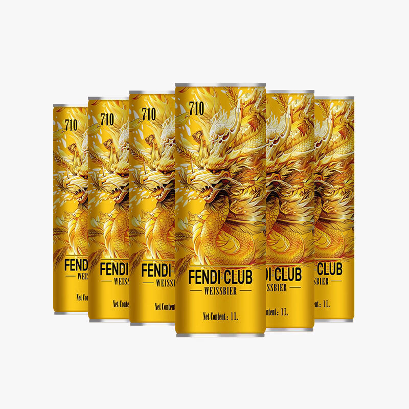 FENDI CLUB710德式小麦白啤酒1000ml*6罐装1整箱啤酒原浆啤酒扎啤 德式小麦白啤酒 1000mL 6罐 整箱装