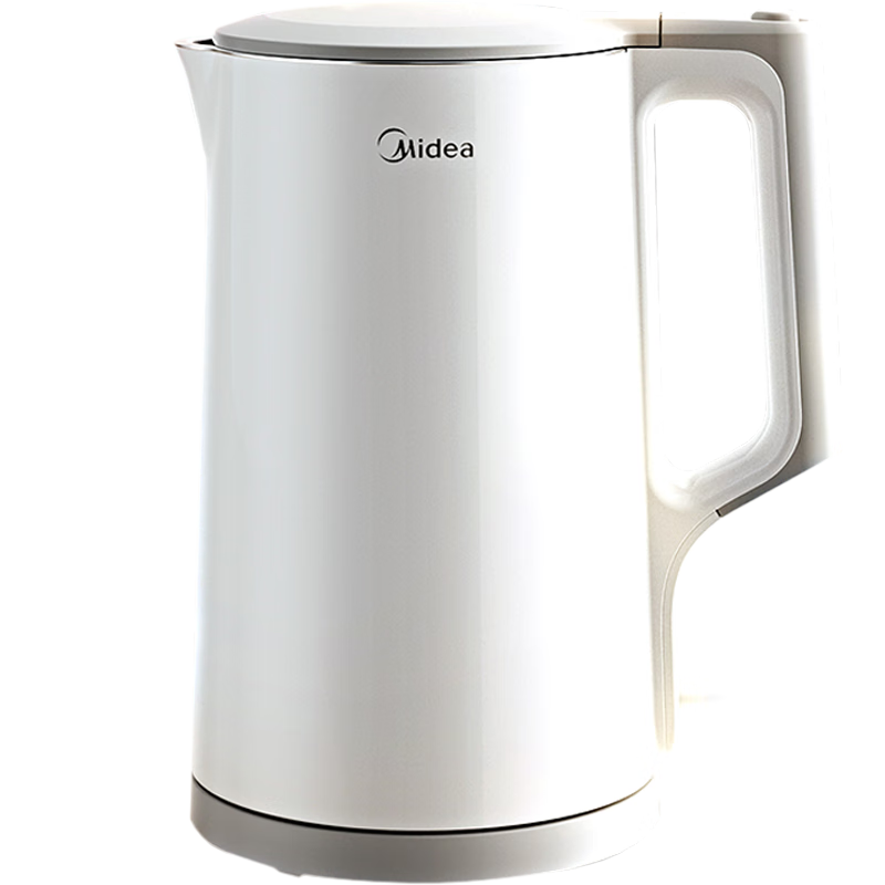 美的（Midea）电水壶热水壶电热水壶304不锈钢无缝内胆双层防烫1.7L大容量1800W烧水壶智能断电SHJ1721