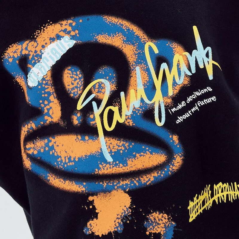 大嘴猴(paul frank)童装儿童套装2025秋冬季款中大童潮酷男女童宽松舒适中大童休闲装 055F黑色 160