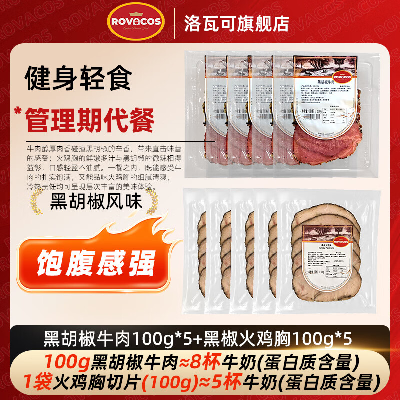 洛瓦可帕斯雀牛肉片 黑椒火鸡胸肉 火腿片午餐肉早餐三明治熟食即食零食 【量贩】轻食组合