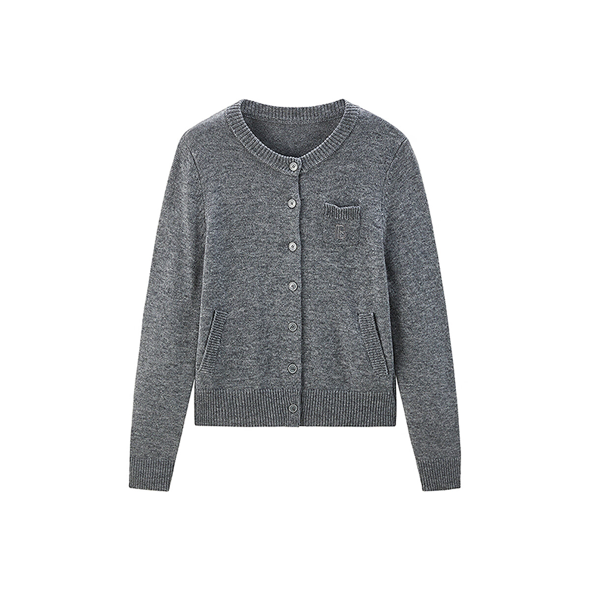 太平鸟秋冬毛针织衫集合链接新款打底无缝套衫女士开衫 开衫灰色 L