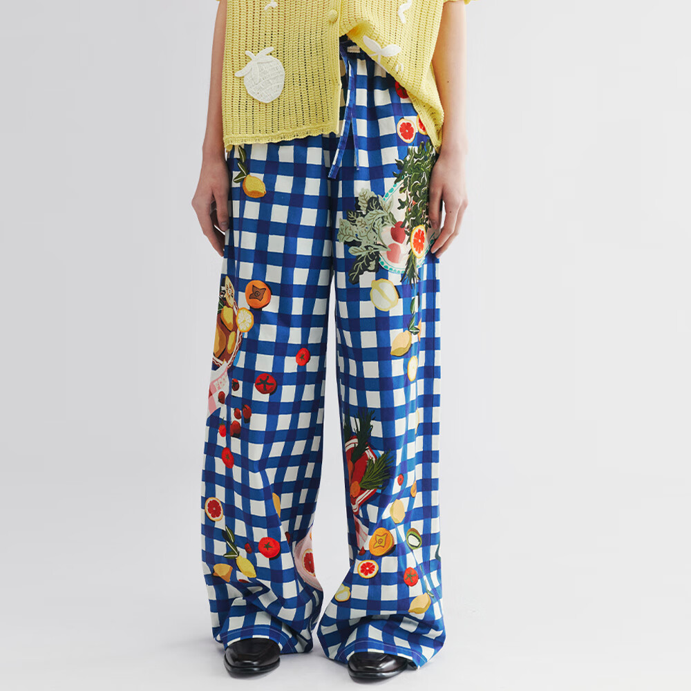 UOOYAA/乌丫2025秋季新款「爱与食物」野餐场景长裤 印花 M