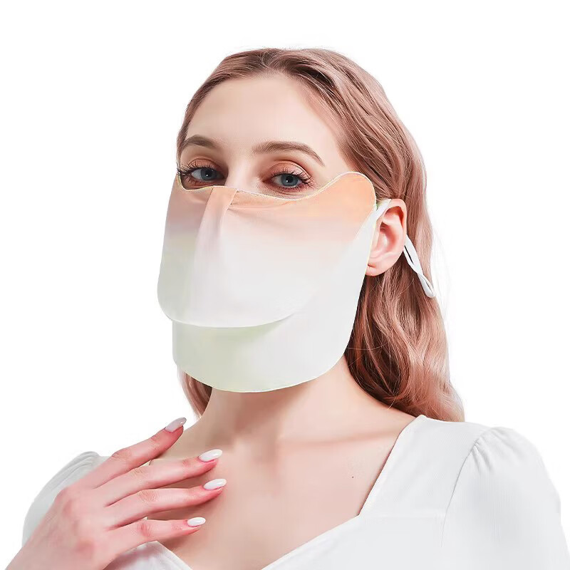 Solo Sunny防晒口罩女可掀喝水专业防紫外线护眼角凉感透气亲肤时尚2026新款 渐变色【元气橘】