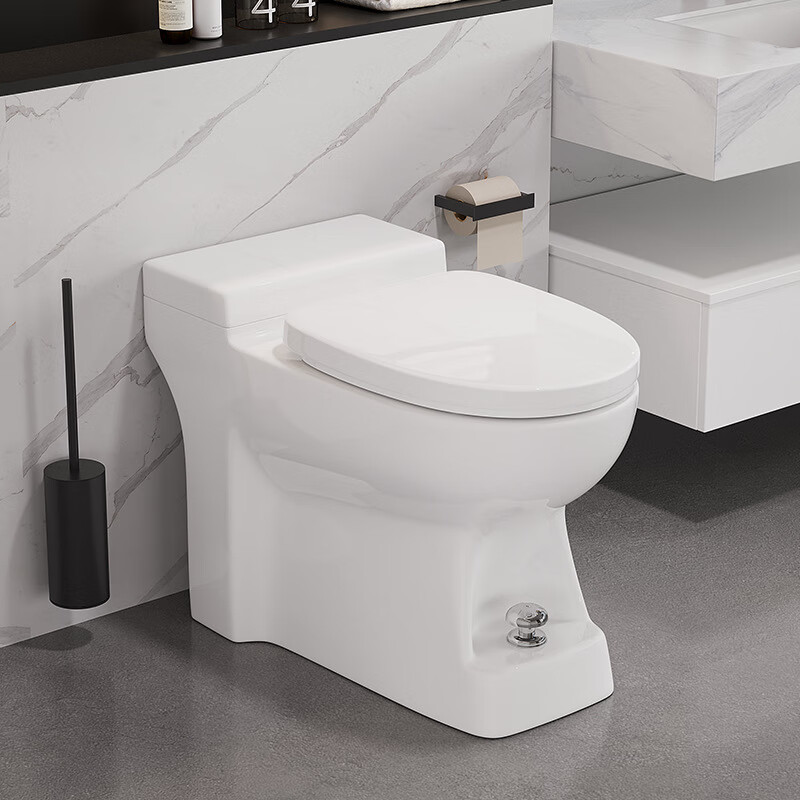 宰搂家用陶瓷洁具一升马桶脚踩冲水带挡板无水箱省空间坐便器厂家智能