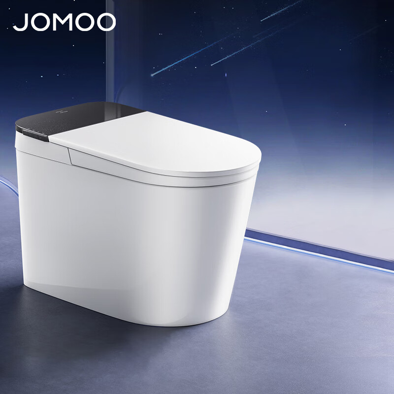 九牧（JOMOO）黑魔方旋风魔力泡免触翻盖NFC轻智能马桶恒温抗菌虹吸坐便器 旋风魔力泡免触NFC 黑魔方SQ9650 305mm(290-390以内选择)