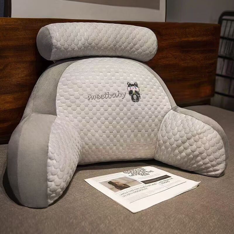 星寇夏凉3D冰豆豆床头靠垫软包护靠枕护腰靠背孕妇沙发枕床上看书枕头 sweet熊猫冰豆豆 含枕芯 标准