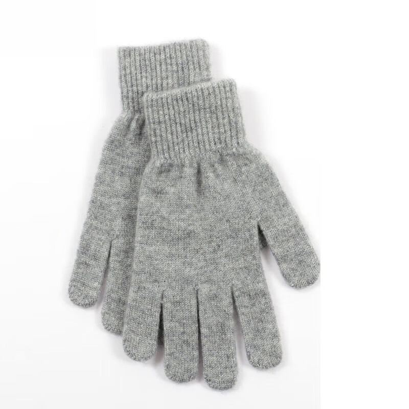 【厂家直发】鄂尔多斯市产男女同款五指头羊毛手套分指学生情侣毛 五指手套米色 双