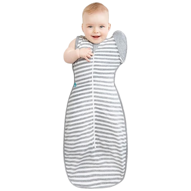 LOVE TO dream澳洲品牌防惊跳睡袋婴儿睡袋防踢被纯棉可拆袖投降式宝宝睡袋 灰色条纹 四季通用 L码:13-20斤 (约6-9个月)