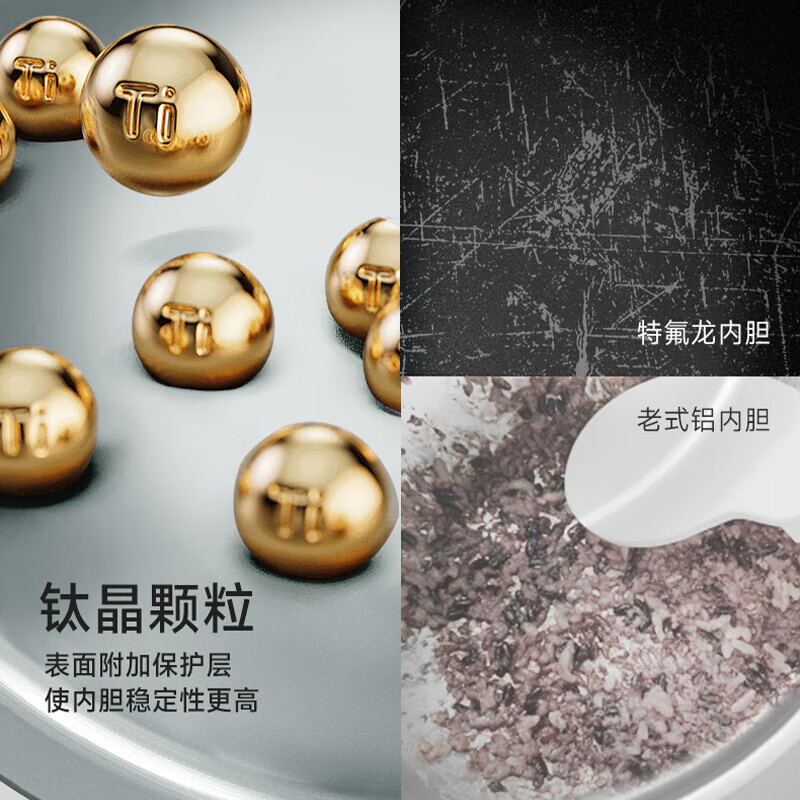 德国0涂层电饭煲钛釜内胆电饭锅2-4人智能预约多功能低糖饭柴火饭 3L 高配低糖款-(钛釜内胆+304蒸笼