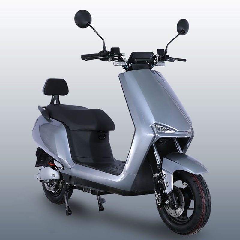 电动车长续航爬坡电瓶车上下班代步智能电摩 豪华版-灰色 72v32an