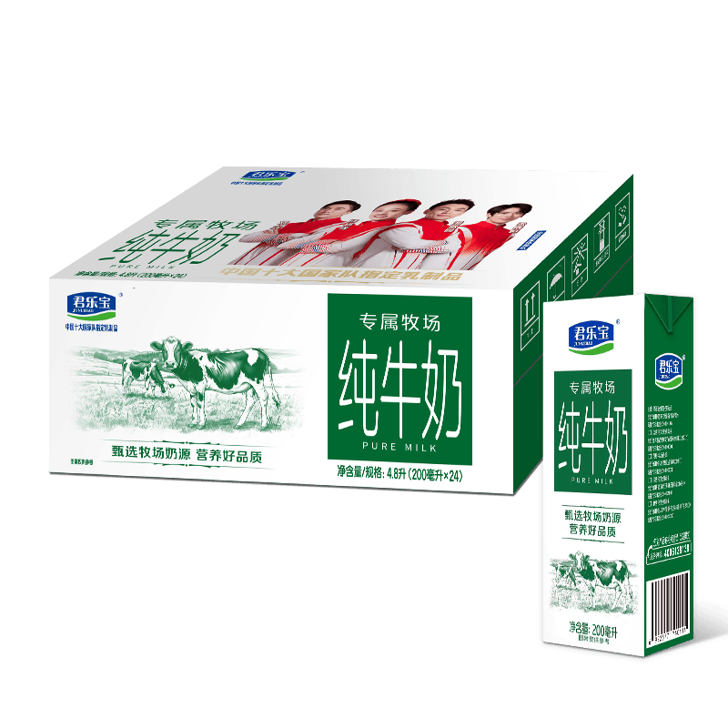 JUNLEBAO/���ֱ� ר������ȫ֬ ����װ ��ţ�� 200ml 24�� 27.9Ԫ