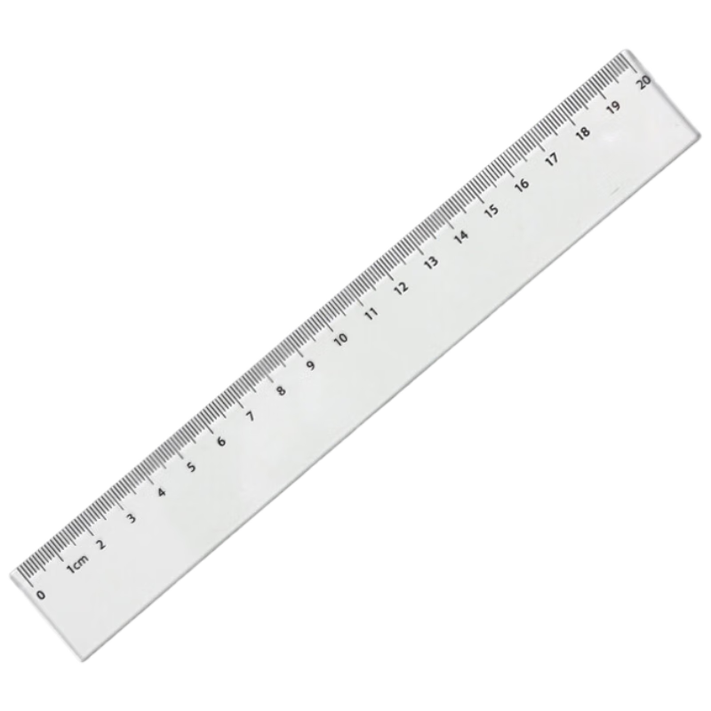 西玛（SIMAA）【开学必备】20cm办公尺子 通用直尺 小学生文具测量绘图尺考研高考中考尺 19868