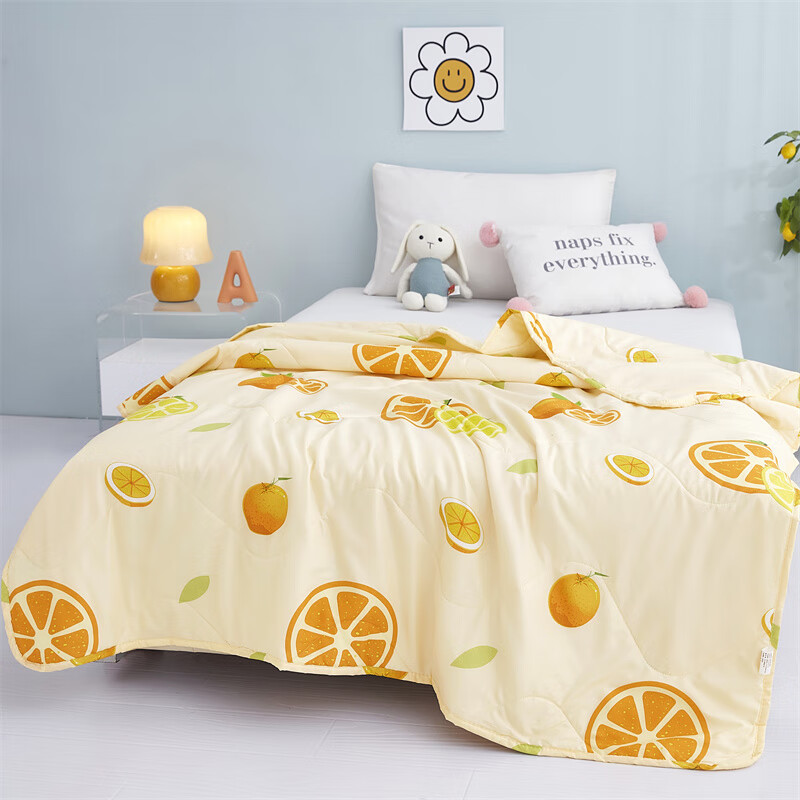 唐纳家纺唐纳亲肤棉夏凉被空调被双人薄被可机洗家用床上用品150*200 亲肤棉夏被-心想事成 150x200CM