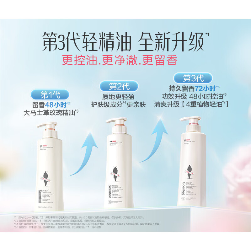 阿道夫【王一博同款】洗发水护发素套装控油蓬松去屑洗头膏露液女 520ml 控油清爽洗发水520ml2瓶