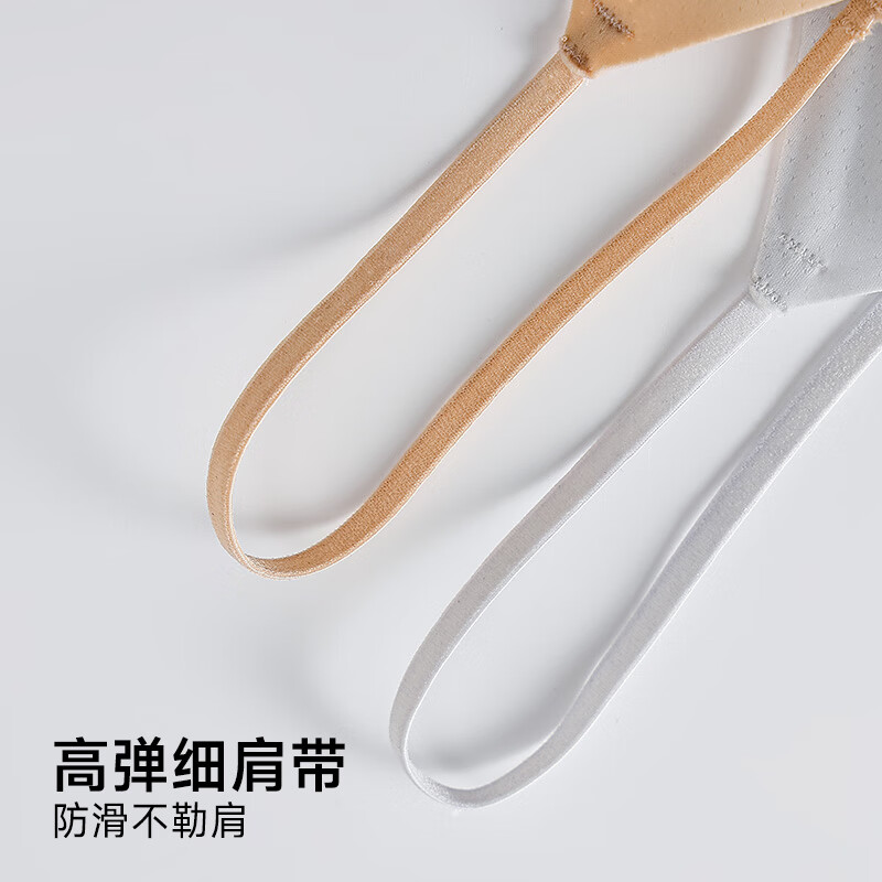 都市丽人粉底液内衣胸罩薄款文胸2025年新款隐形无痕内衣女美背无钢圈文胸 无痕轻薄细肩带内衣-浅蓝 L (推荐105-115斤)