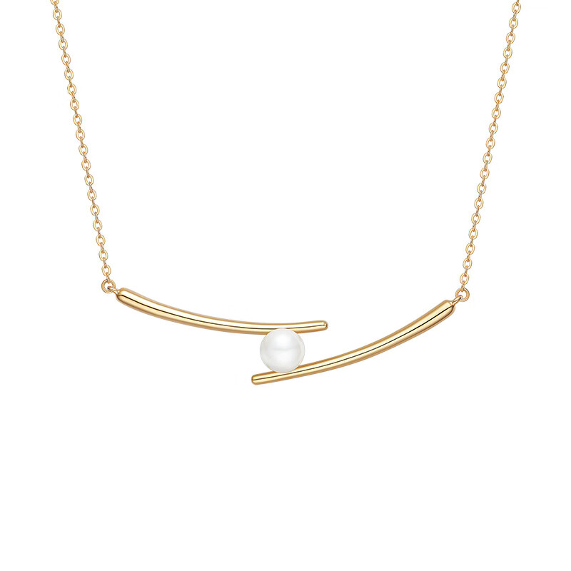 HEFANG筷子鎖骨鏈項鏈飾品輕奢配飾女銀飾首飾生日禮物七夕七夕 貝珠款