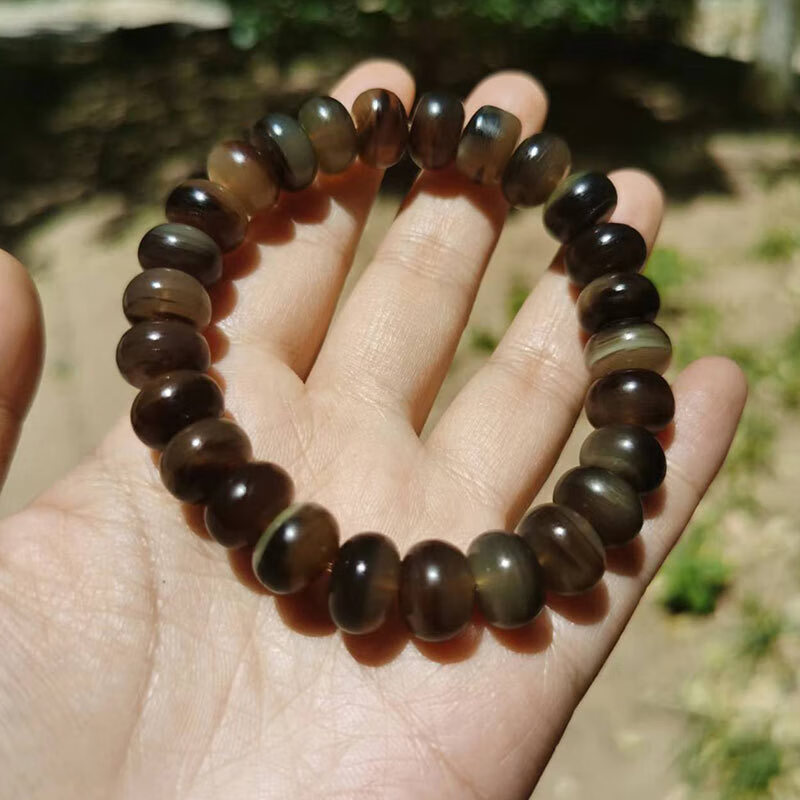 迈宝坊牛角手串仿穿山甲民族风算盘珠108颗高油隔珠盘玩 深色12mm