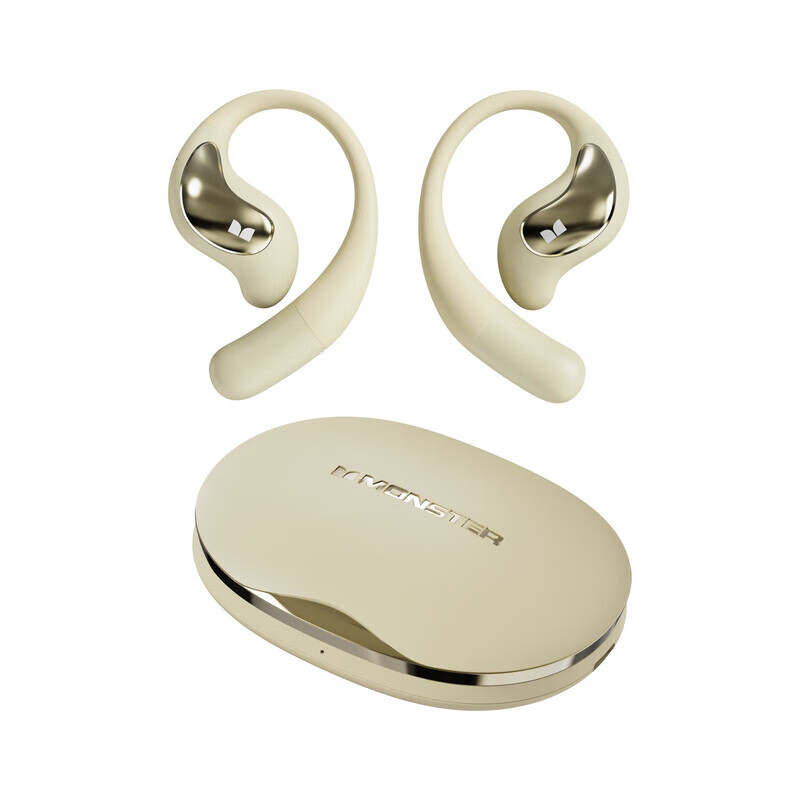 魔声（Monster）GT27无线蓝牙耳机不入耳开放式挂耳式蓝牙6.0运动生活防水跑步骑行游戏音乐耳机 皓月白