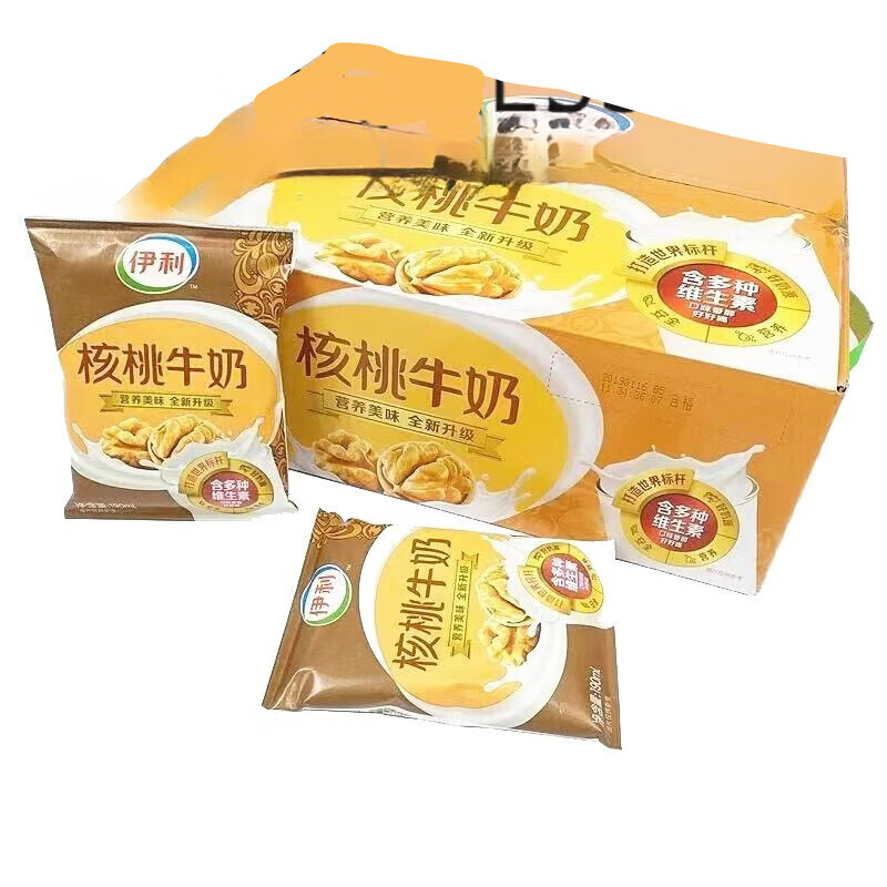 伊利新日期伊利核桃牛奶无菌枕190ml*16袋装核桃奶营养早餐奶整箱 核桃奶*10袋