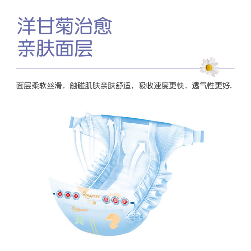 柔丫黄丫柔纸尿裤超薄透气拉拉裤xl男女宝宝专用尿不湿布新生婴儿夏季 2XL 1包 52片 【拉拉裤24-30斤】