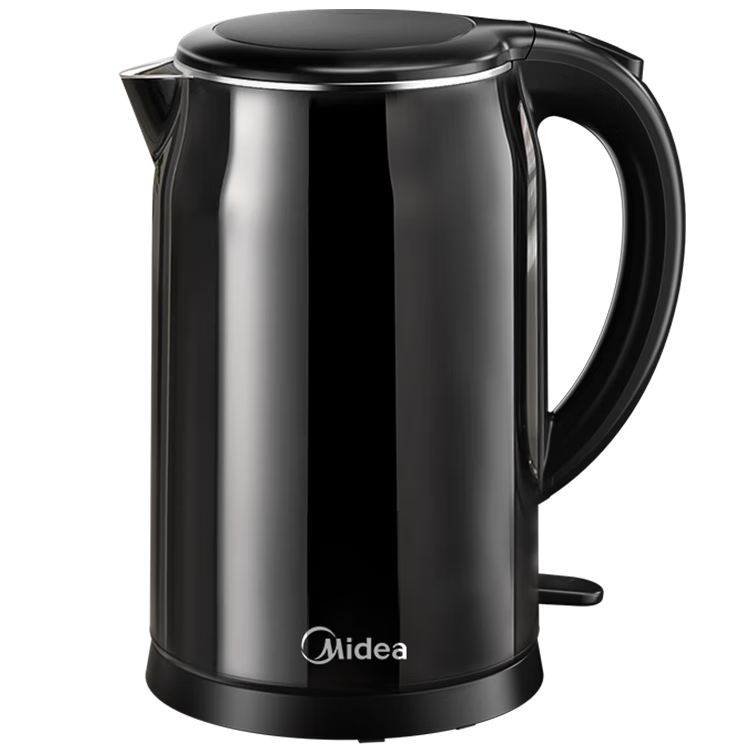 美的（Midea）电热水壶开水壶1.7L大容量0涂层烧水壶304不锈钢双层防烫无缝内胆快速烧水 MK-SH17M301C