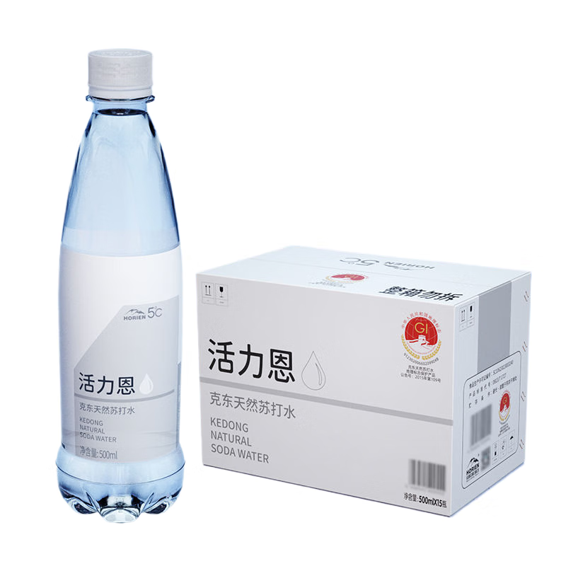活力恩（HORIEN）克東天然蘇打水 礦泉水無蔗糖備孕 500ml*15瓶 整箱裝 500ml*15瓶